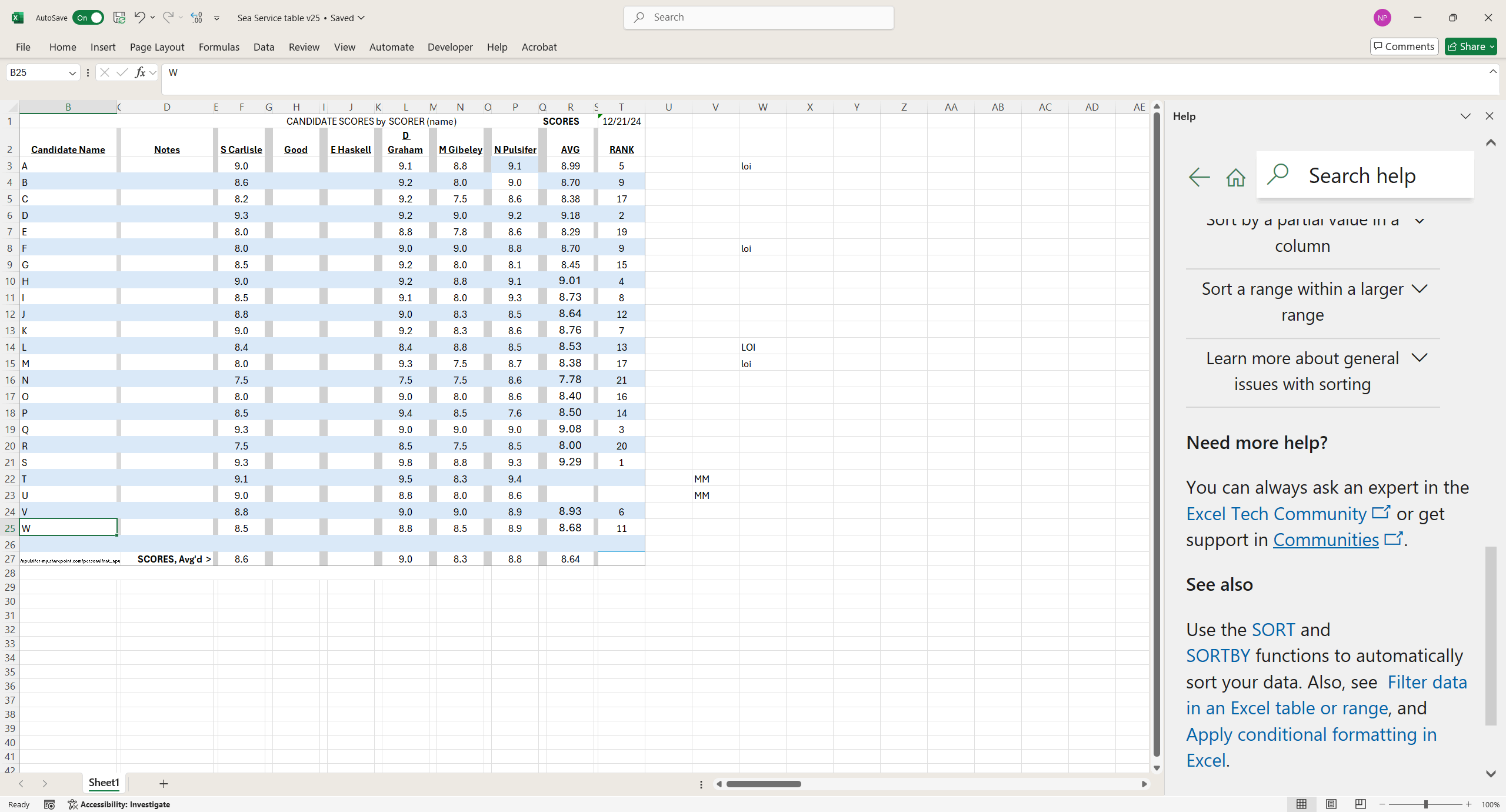 Need help with a Rank and a Sort problem - Microsoft Q&A