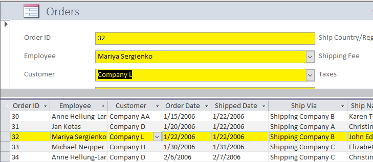 Formatting in a Split Form - Microsoft Q&A