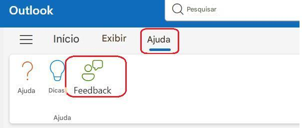 OutlookPesquisarInícioExibirAjuda?AjudaDicasFeedbackAjuda