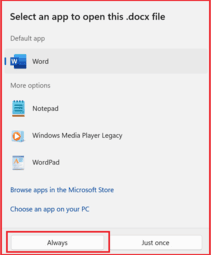 Default apps word