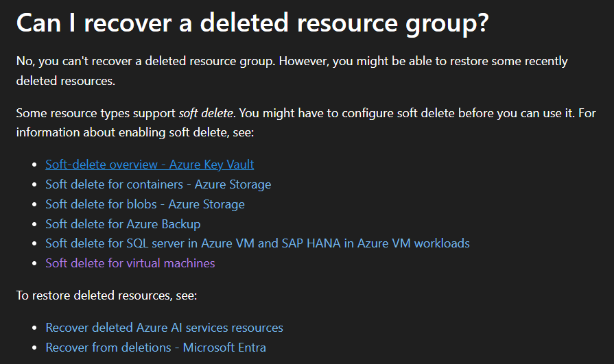 Recover the Resource Group - Microsoft Q&A