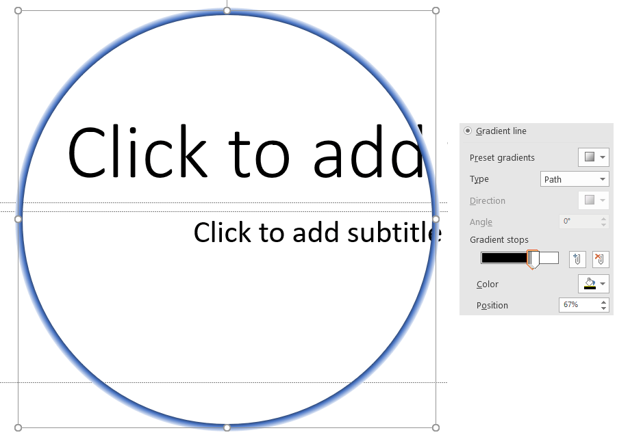 Powerpoint - Trying to make gradient lines for drawn objects ...
