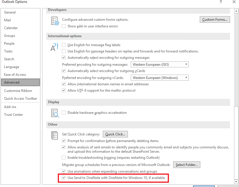 How can I change the default OneNote Outlook add-in to open as a ...