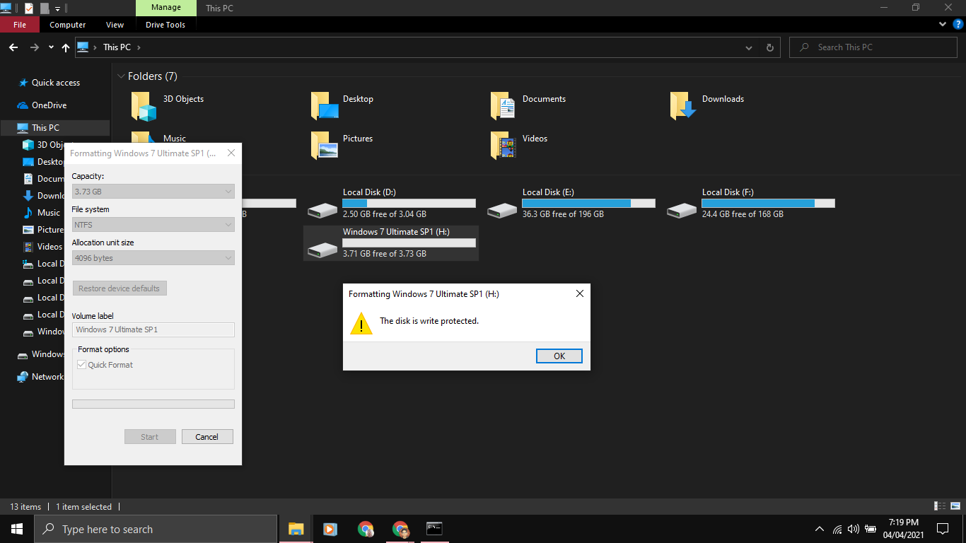 Pen Drive Write Protected - Microsoft Q&A