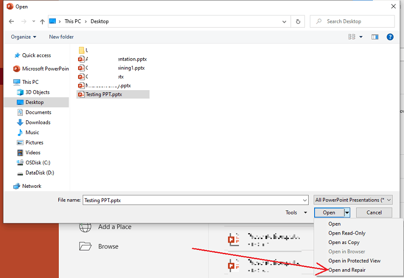 Sorry, Powerpoint can't read - See Image below. - Microsoft Q&A