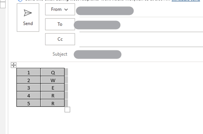 How to Add Table when you repling to mail WITHOUT POP OUT - Microsoft Q&A