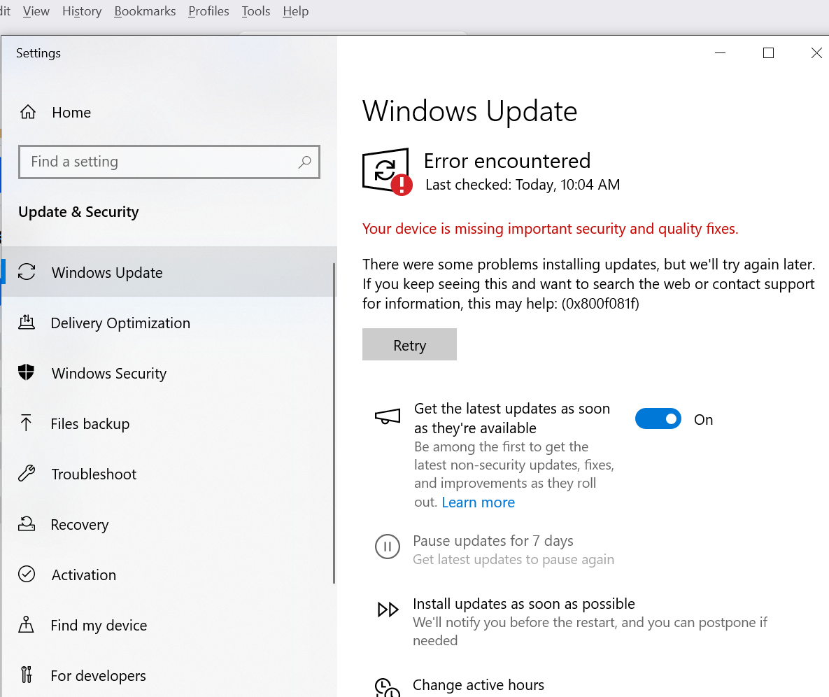 Windows 10 updates keep failing - Microsoft Q&A