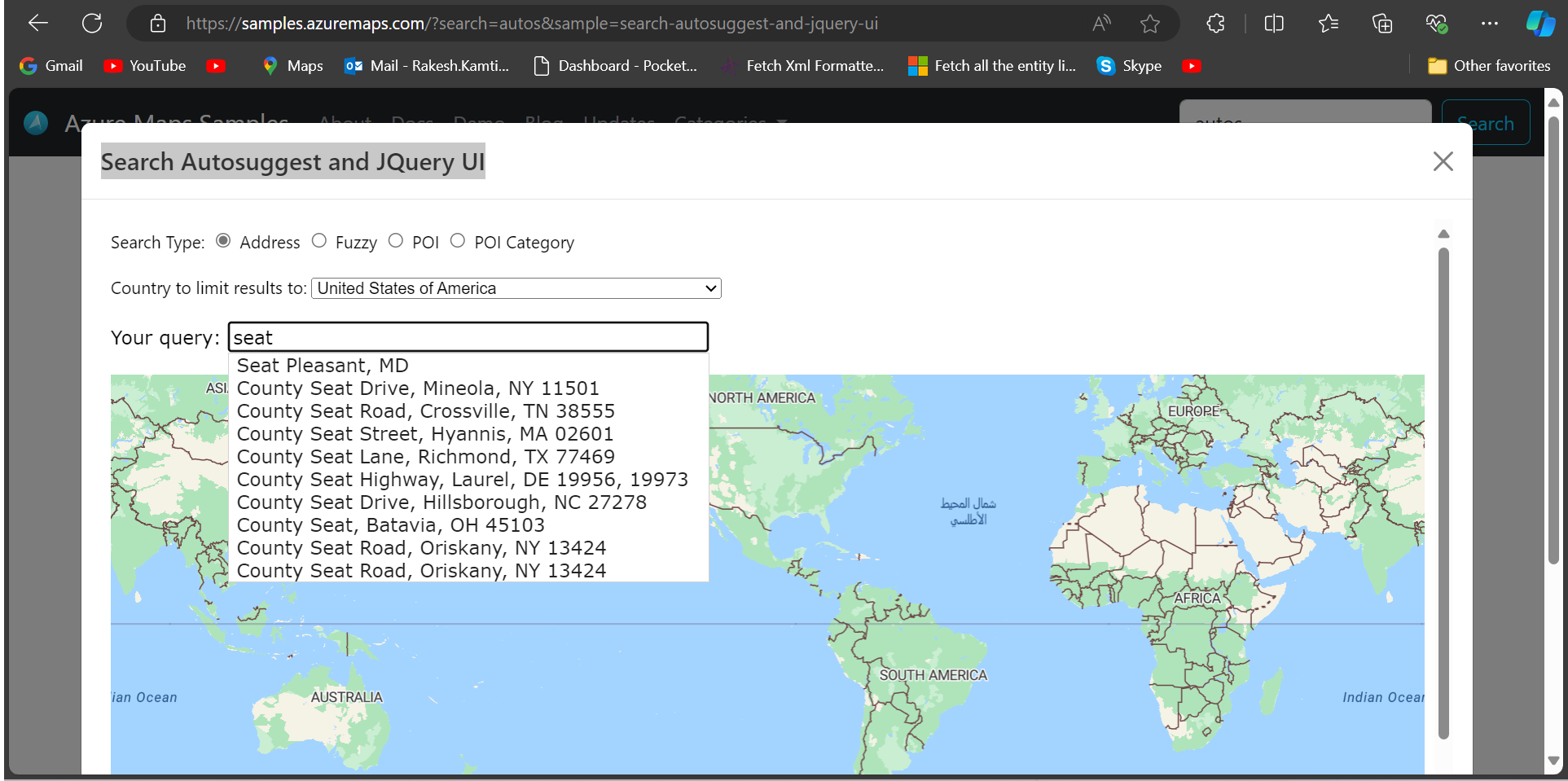 azuremap-Autosuggest