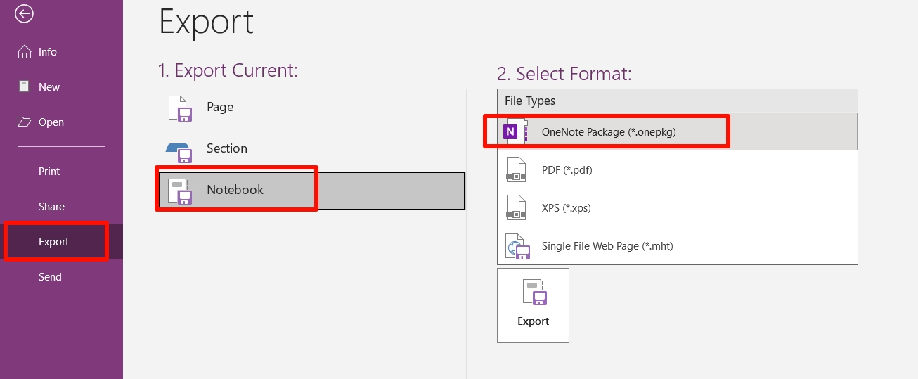 How do I Export a OneNote Notebook? - Microsoft Q&A