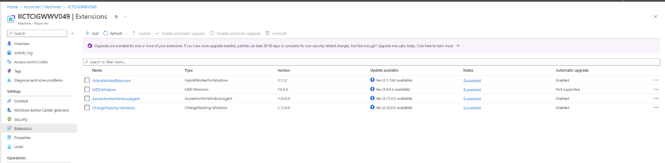 Changetracking/Inventory extensions stop working suddenly - Microsoft Q&A