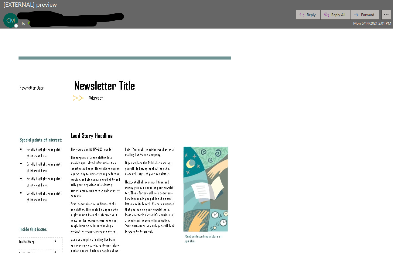 Centering my email Display - Microsoft Q&A