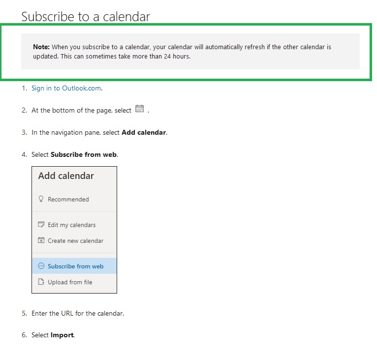 subscribed calandars not updating - Microsoft Q&A