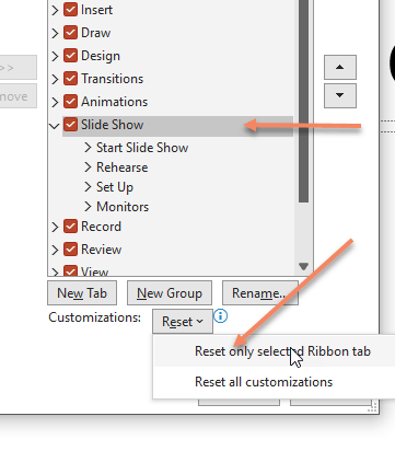 My powerpoint is missing the tool bar 