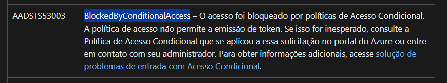 Erro 53003 - Microsoft Q&A