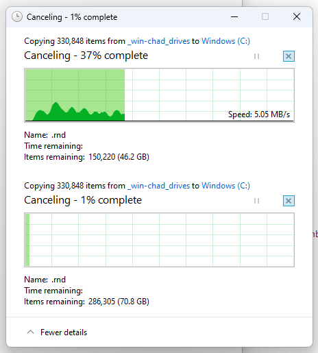 File copy is stuck when trying to Cancel - Microsoft Q&A