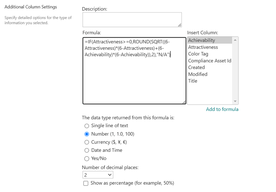 Convert excel formula to Sharepoint list - Microsoft Q&A