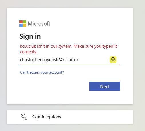 Unable to Sign into Microsoft Online from University Account ...