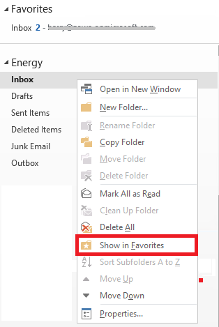 Cannot get the inbox to a shared mailbox to show in favorites in Office ...