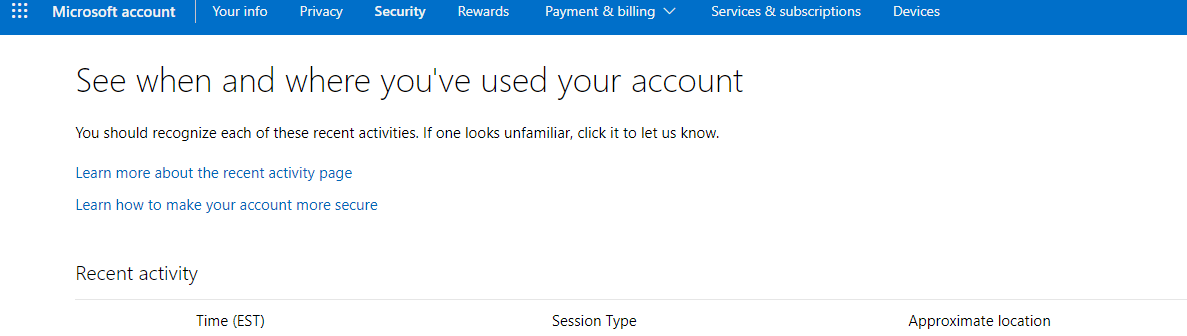 See when and where you've used your account - why is my IP address ...