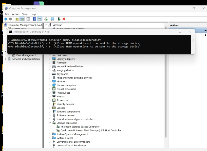 2 New Surface Pro 12's with snapdragon Windows optimize show ssd as ...