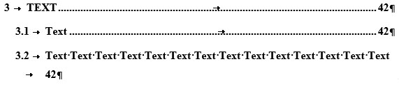 microsoft word table of contents page numbers not aligned