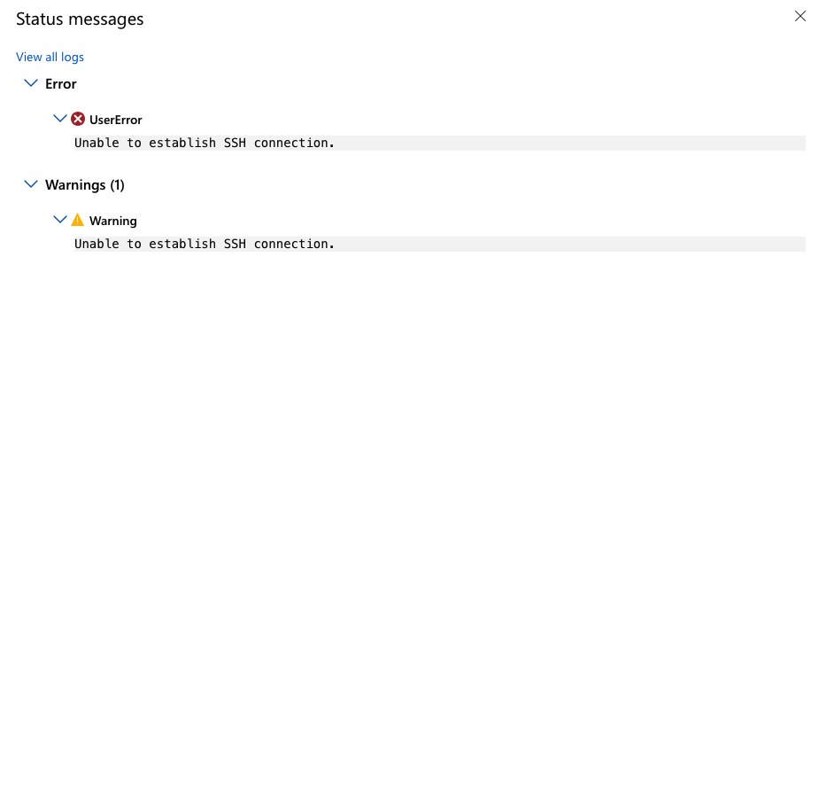 Azure Machine Learning - SSH Error When Attaching Virtual Machine ...