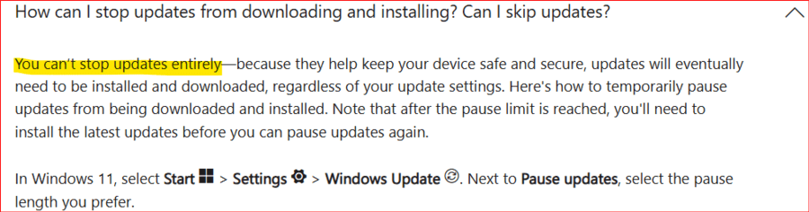 Wanted to disabled windowsupdates permanently is that possible in ...