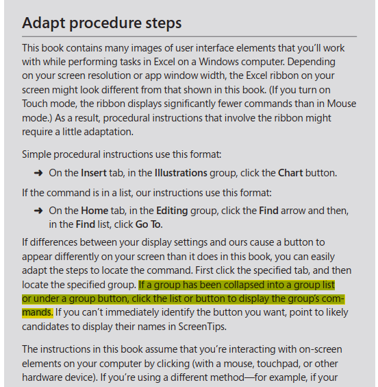 Help with Excel 2016 study guide book - Microsoft Q&A