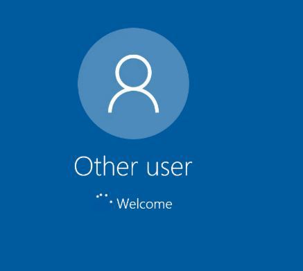 Other user welcome screen