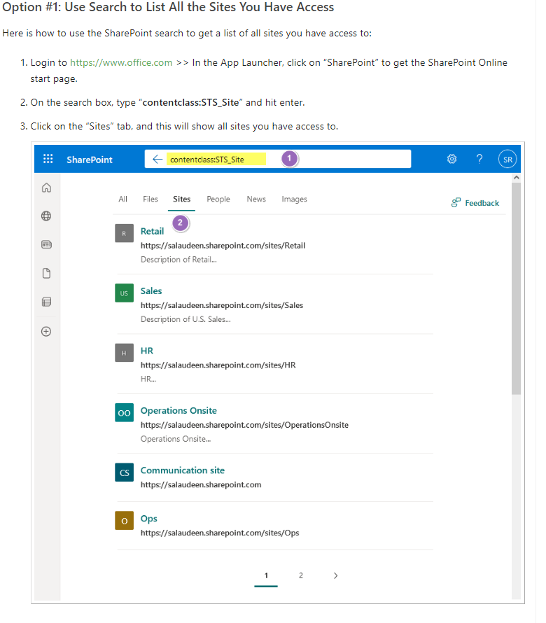 How to Show All Sites You Have Access To in Sharepoint Online