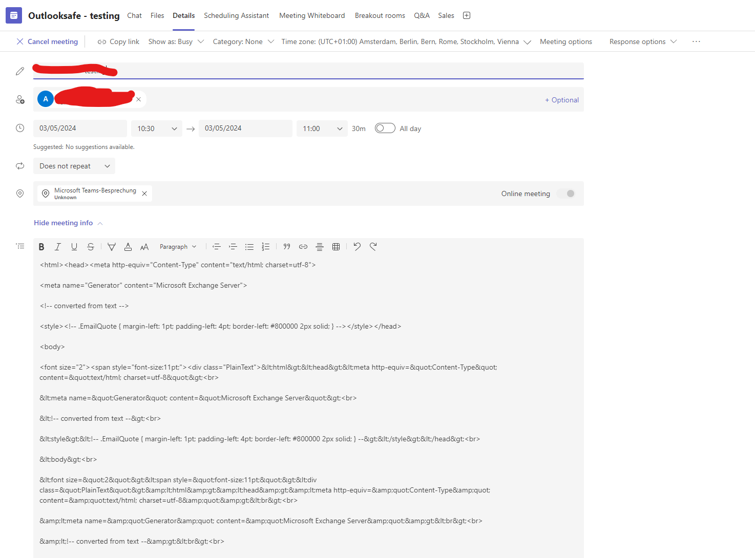 Escalated Issue | Microsoft teams invitation turns gibberish and sends ...