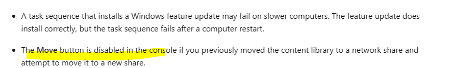 MECM Current Branch Manage Content Library --New location is always ...