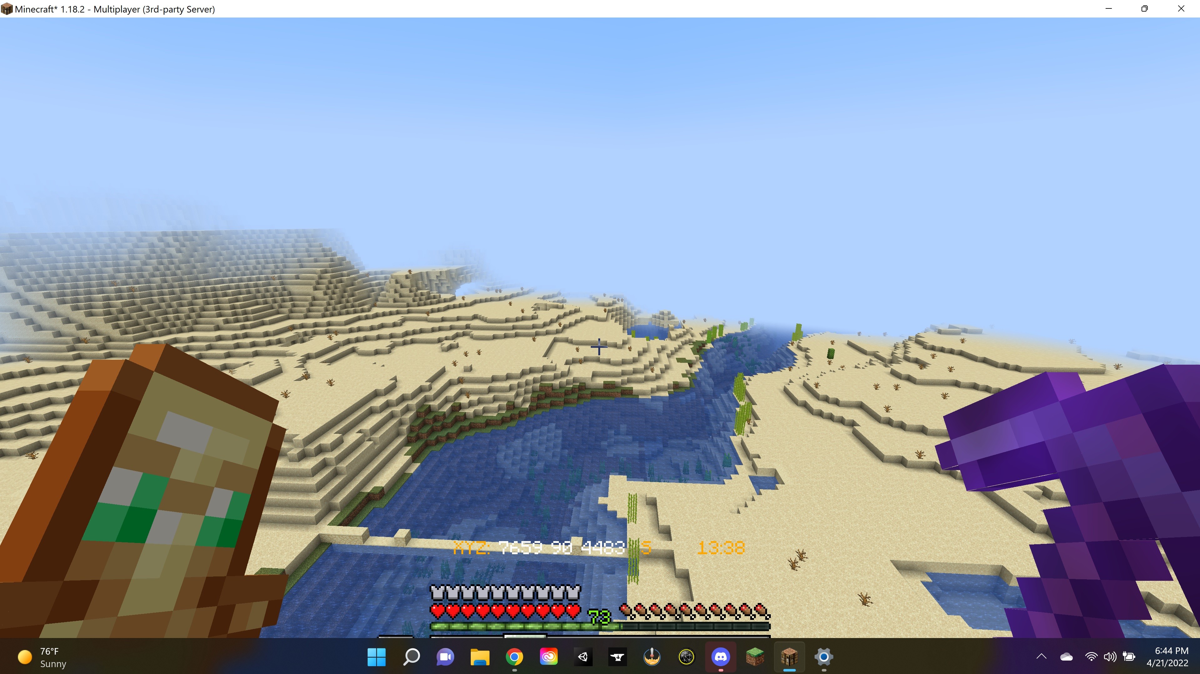 Please help me get rid of the taskbar. Cannot see hotbar in Minecraft ...