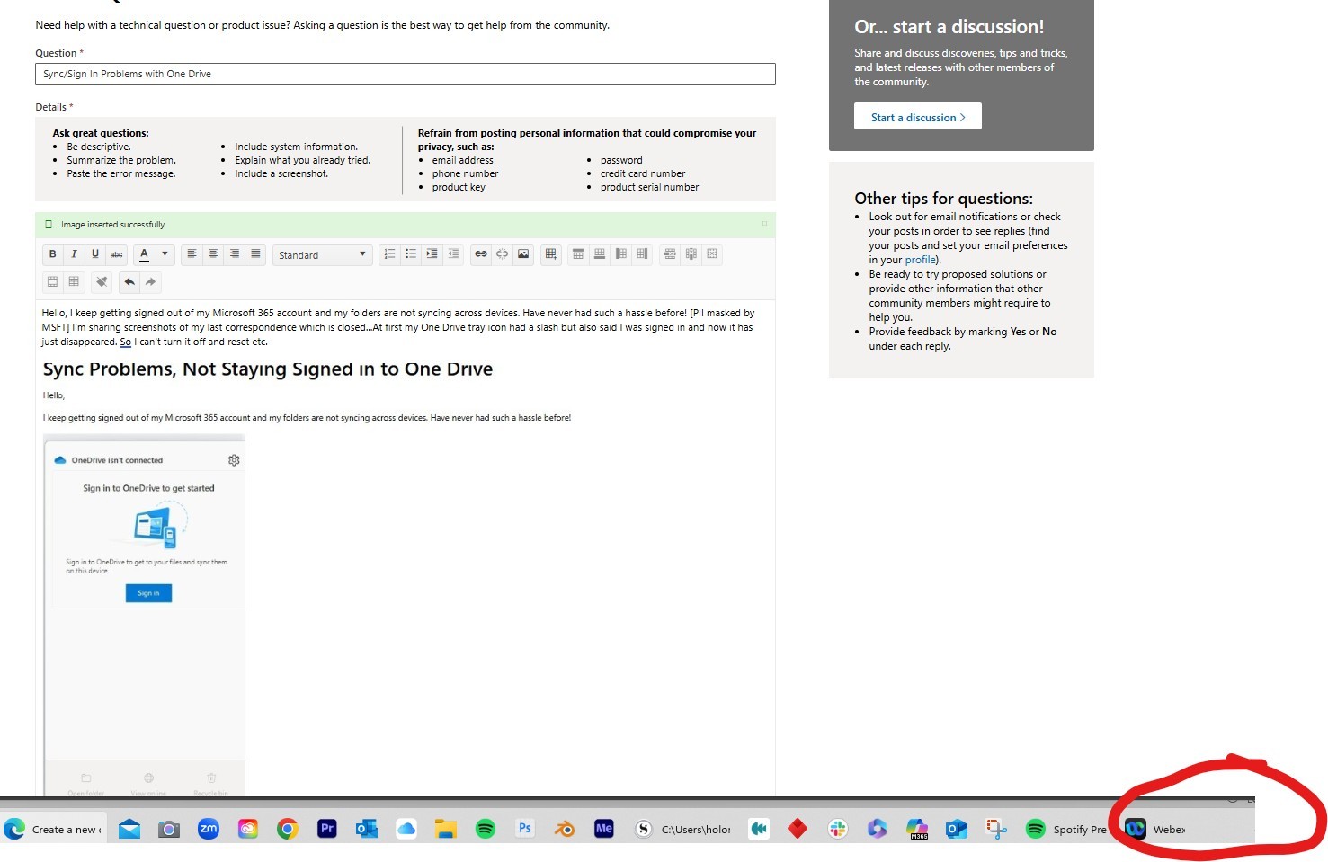Sync/Sign In Problems with One Drive - Microsoft Q&A