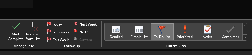 Outlook Task To Do List Follow up Menus - Microsoft Q&A