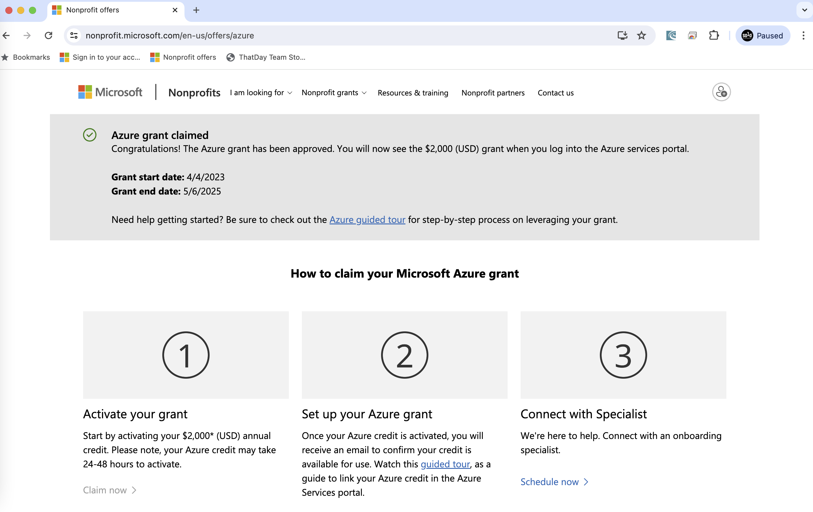 How do I apply a renewed Azure Grant to my Azure Sponsorship ...