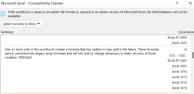 Formula created in 365 not working in Excel 2016 - Microsoft Q&A