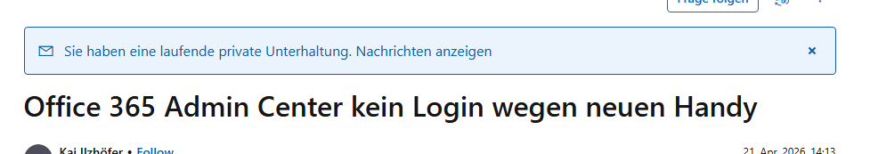Office 365 Admin Center kein Login wegen neuen Handy - Microsoft Q&A