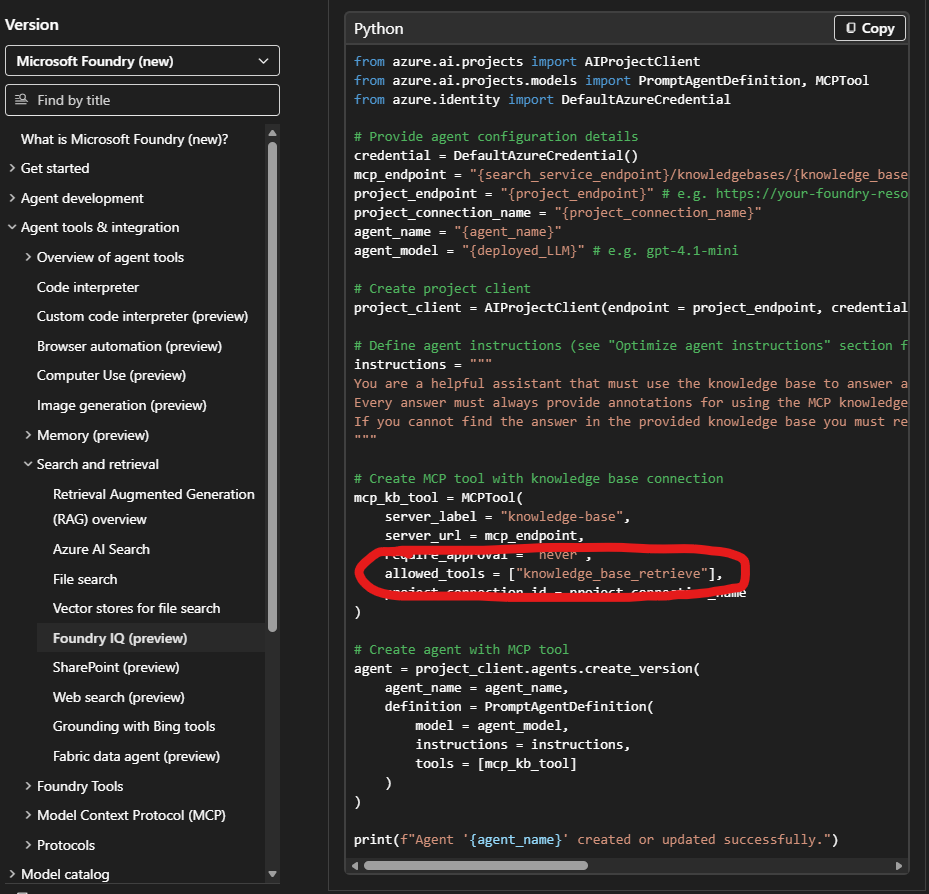 MS Foundry X Agent Framework: GetAgentAsync fails with "The requested ...