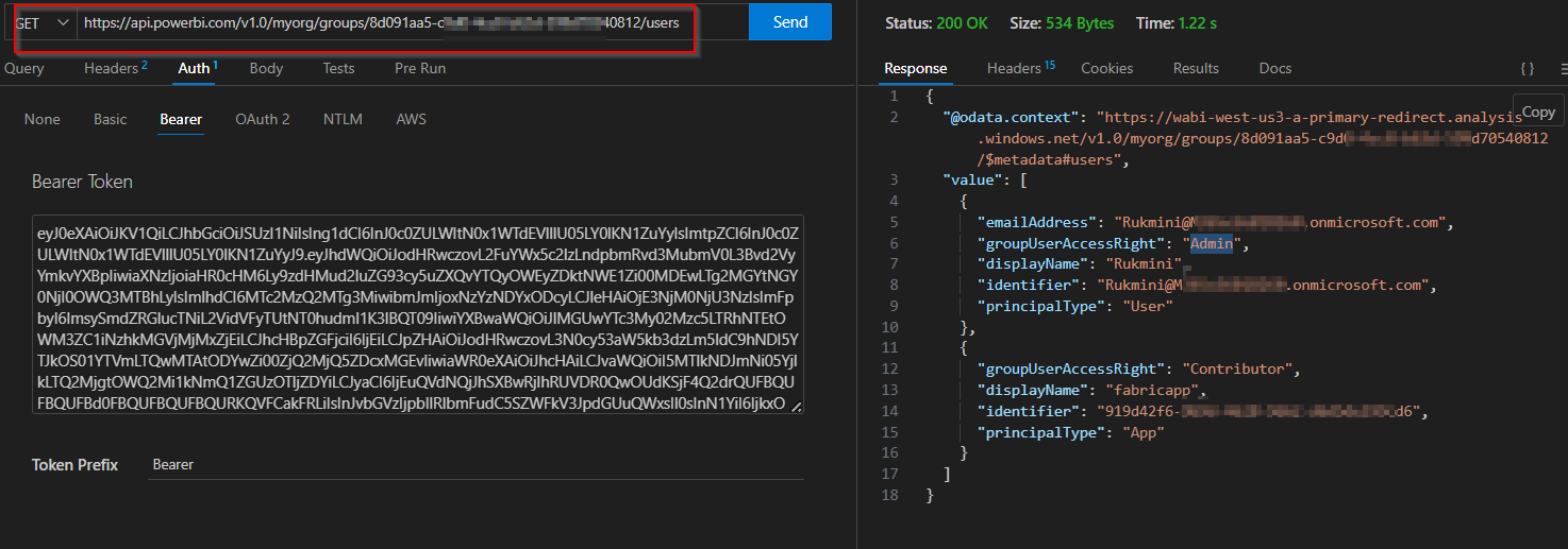 I need to access the Microsoft Fabric REST API using an Azure service ...