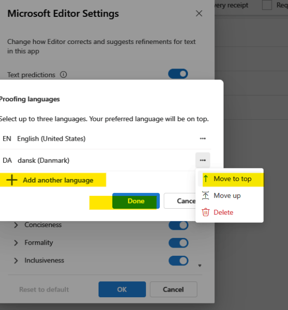 Spell checking, changing language per e-mail - Microsoft Q&A
