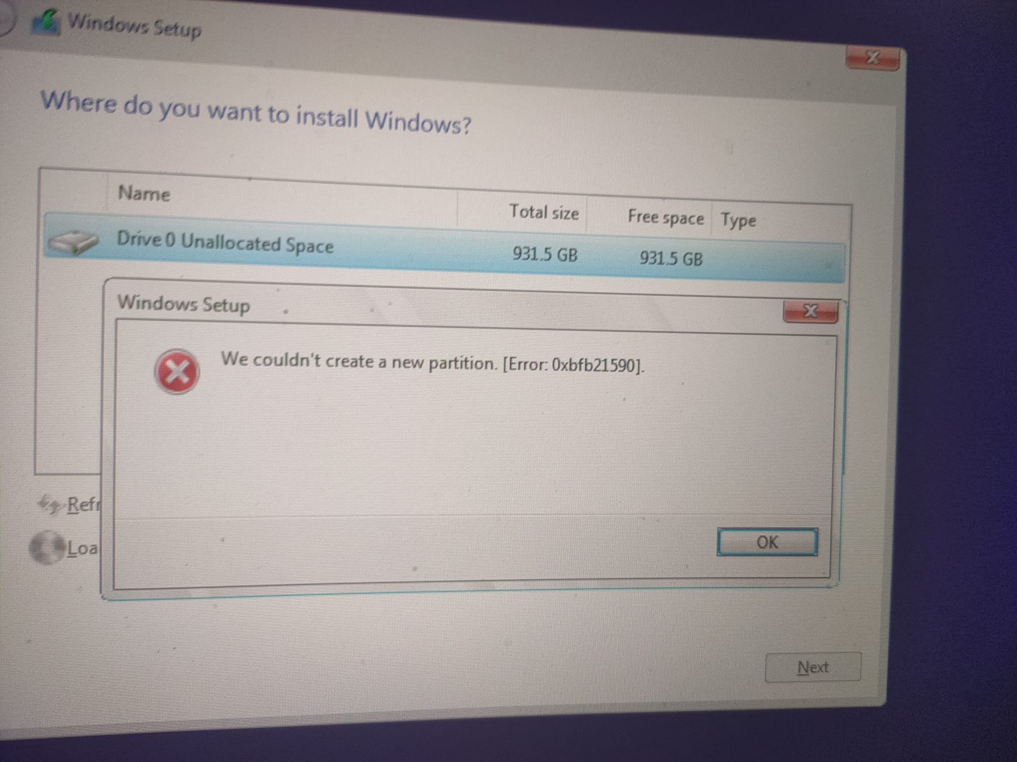 I am trying to do a clean install of windows 10 from boot media