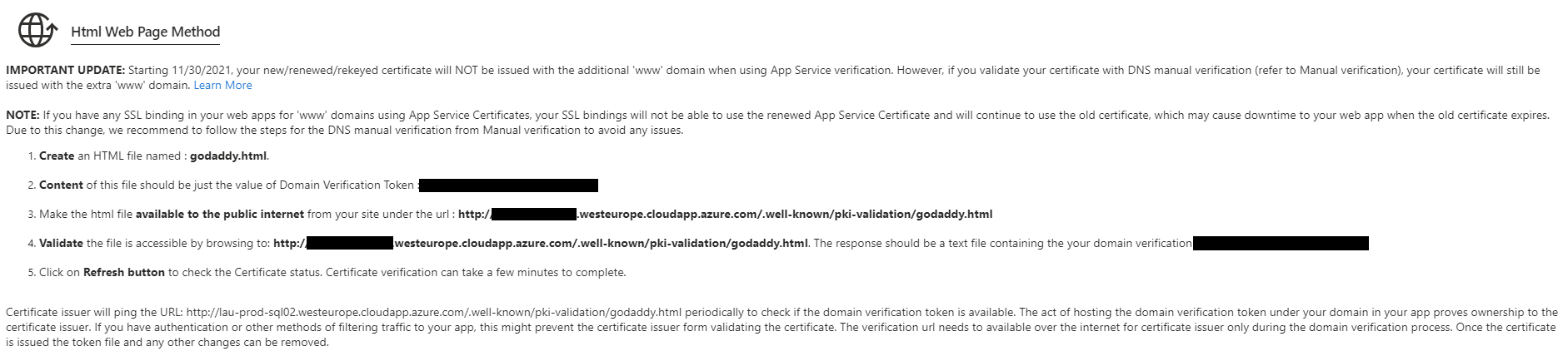 The Azure App Service Certificate auto renew SSL certificate is stuck ...