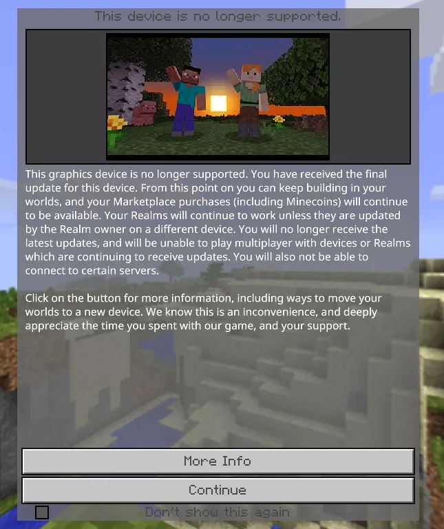My Minecraft Windows 10 edition says that the pc that I use isn't ...
