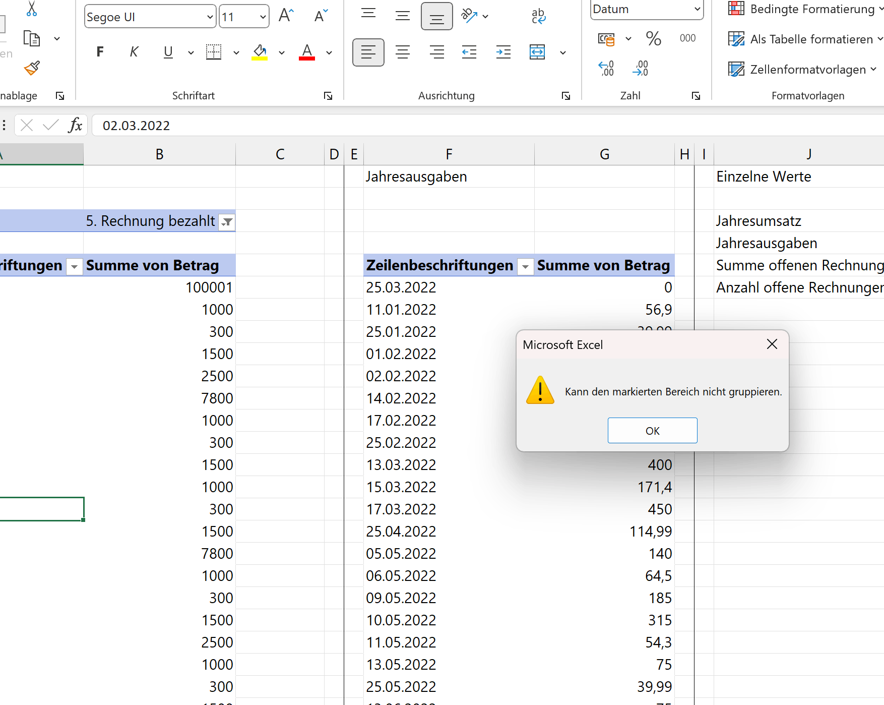 Excel Pivottabelle Monate ausweisen - Microsoft Q&A