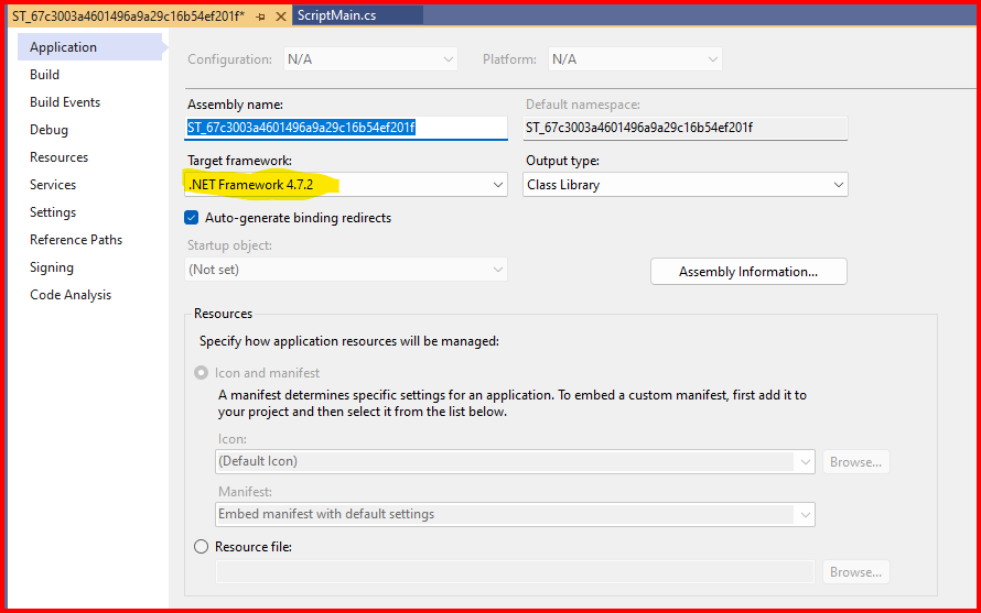 SSIS  - Script Task Target framework