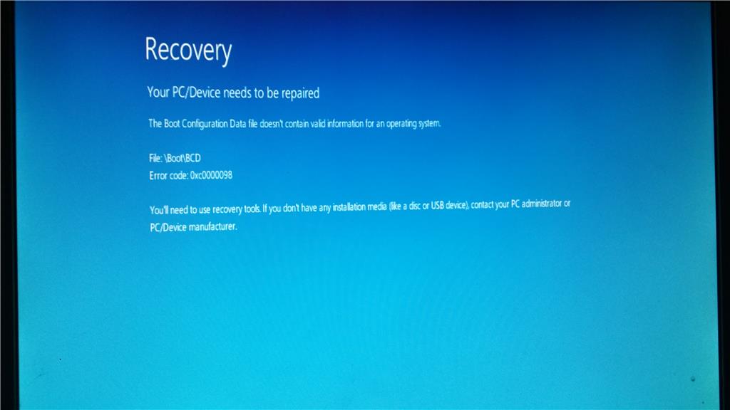 Windows Boot Configuration Data file does not contain a valid OS error ...