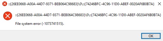 File system error -1073741515 when opening any system32 programs ...