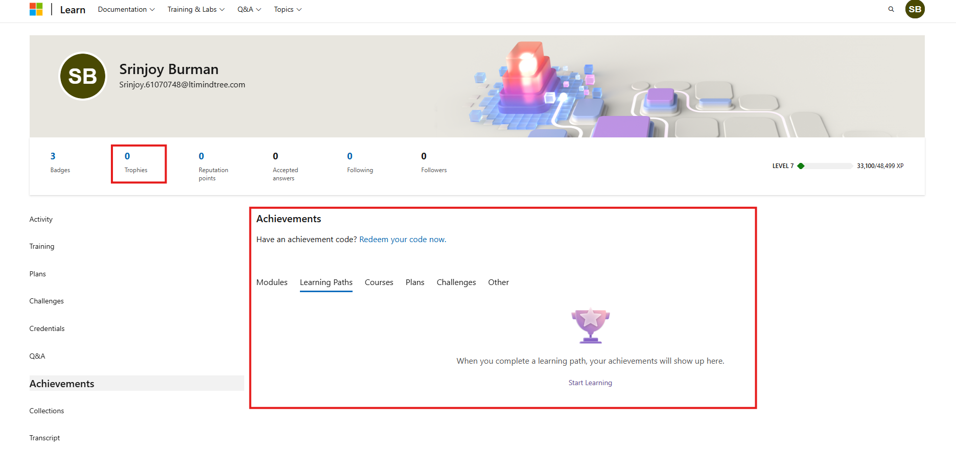 Microsoft Learn Achievement Module