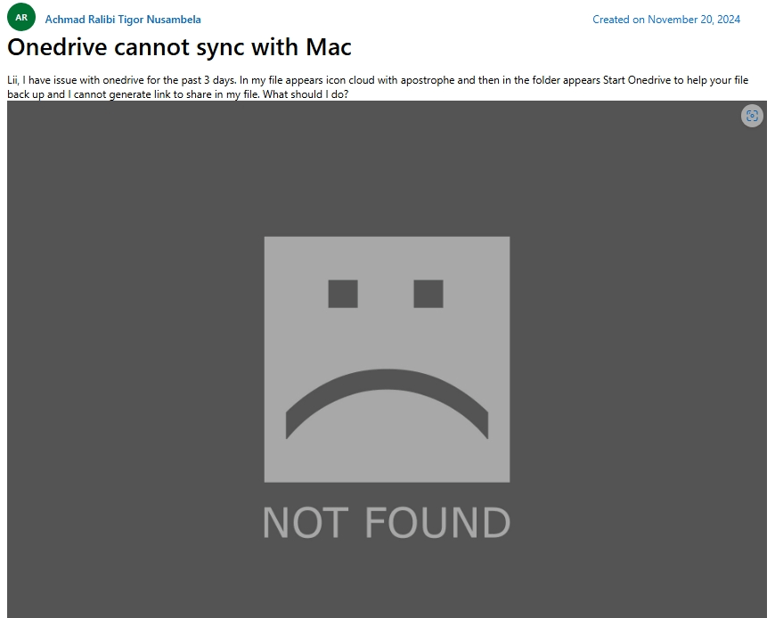 Onedrive cannot sync with Mac - Microsoft Q&A